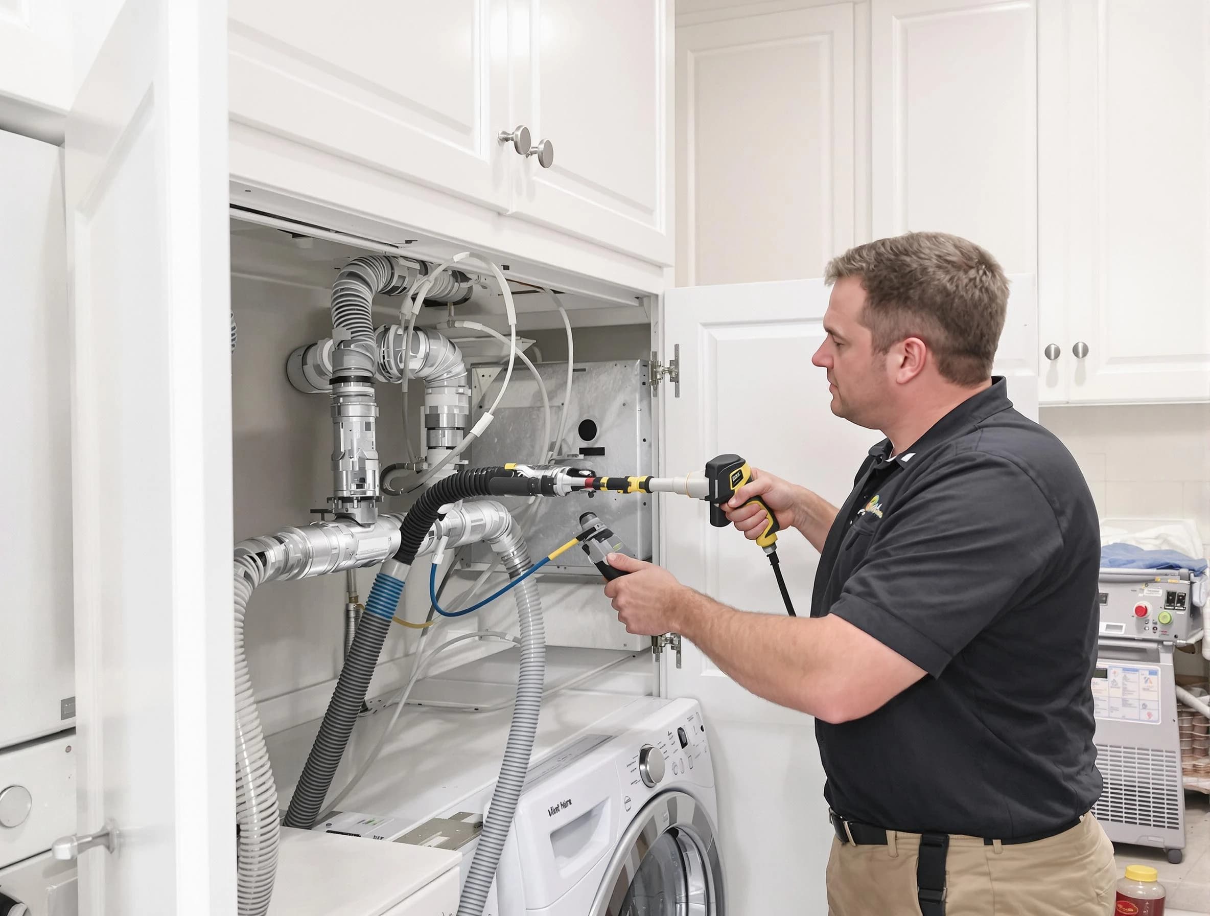 Oak Hill Dryer Vent Cleaning professional removing severe blockage from a clogged dryer vent in Oak Hill