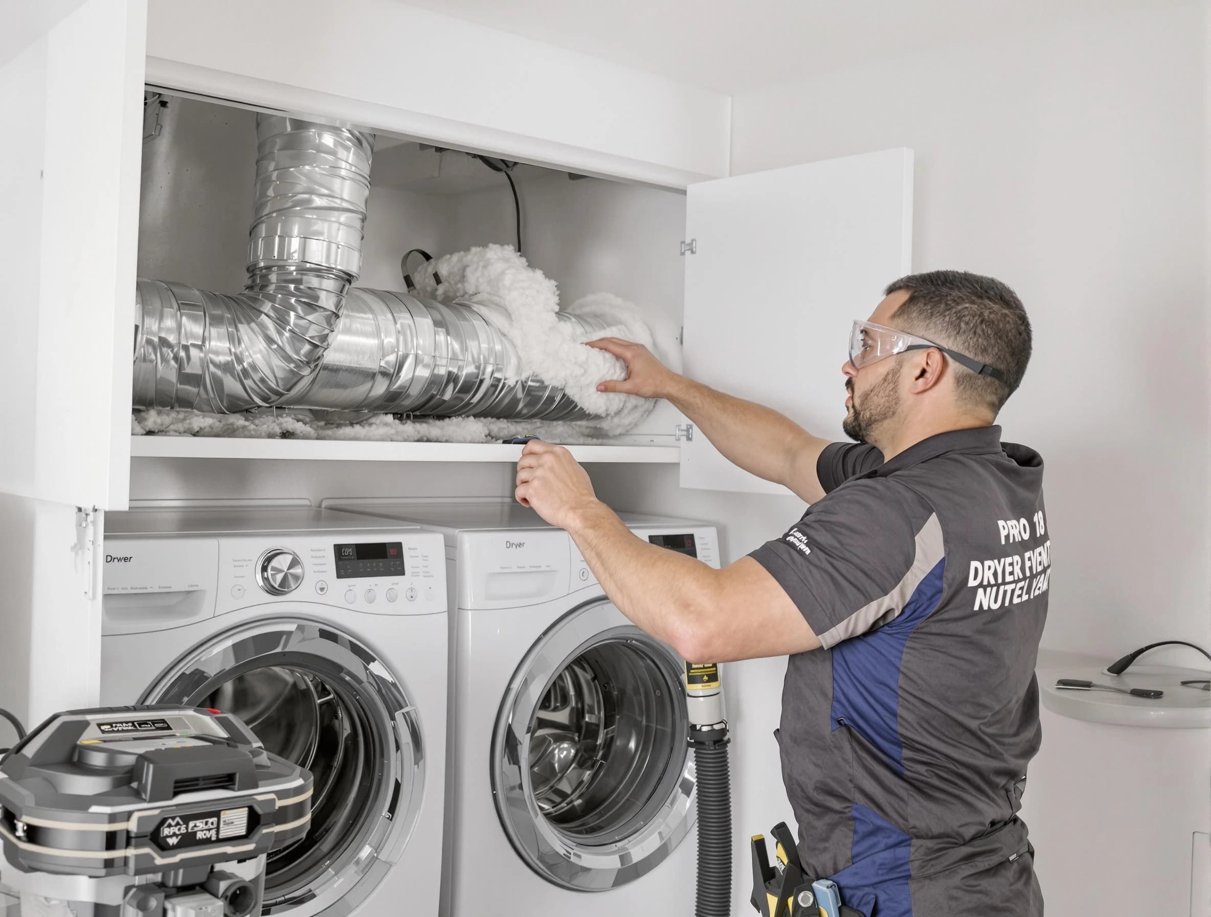 Oak Hill Dryer Vent Cleaning certified technician performing specialized gas dryer vent cleaning in Oak Hill
