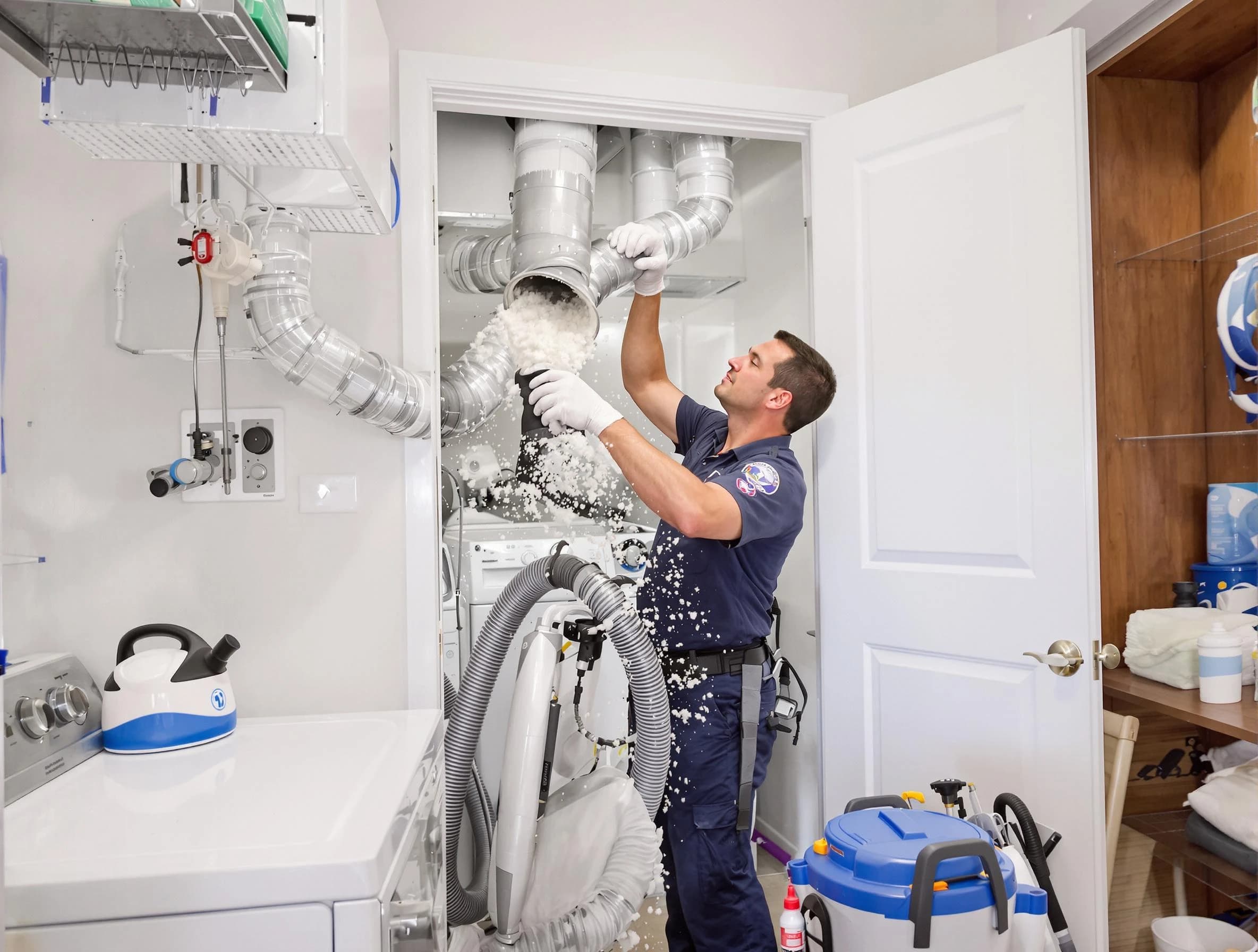 Oak Hill Dryer Vent Cleaning technician delivering thorough residential dryer vent cleaning service in Oak Hill