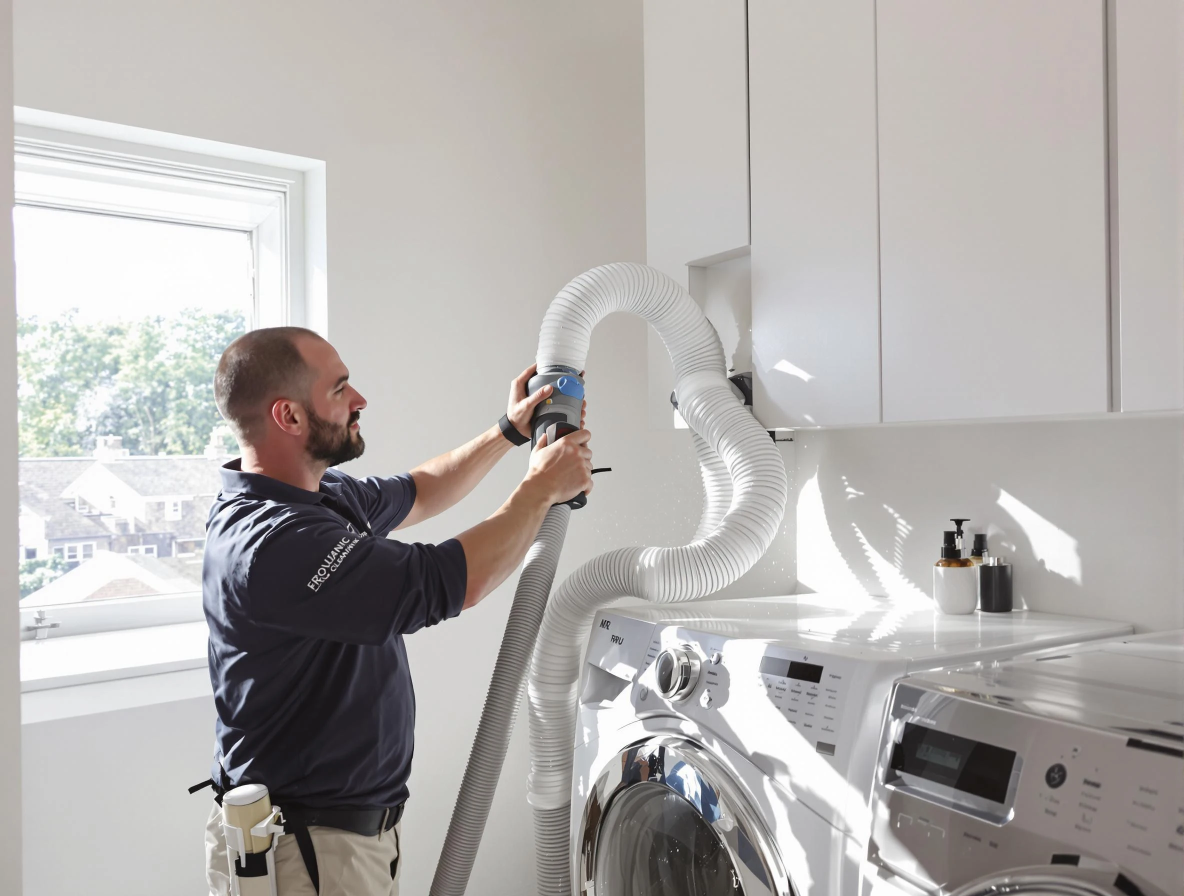 Certified Oak Hill Dryer Vent Cleaning technician performing dryer vent cleaning in Oak Hill