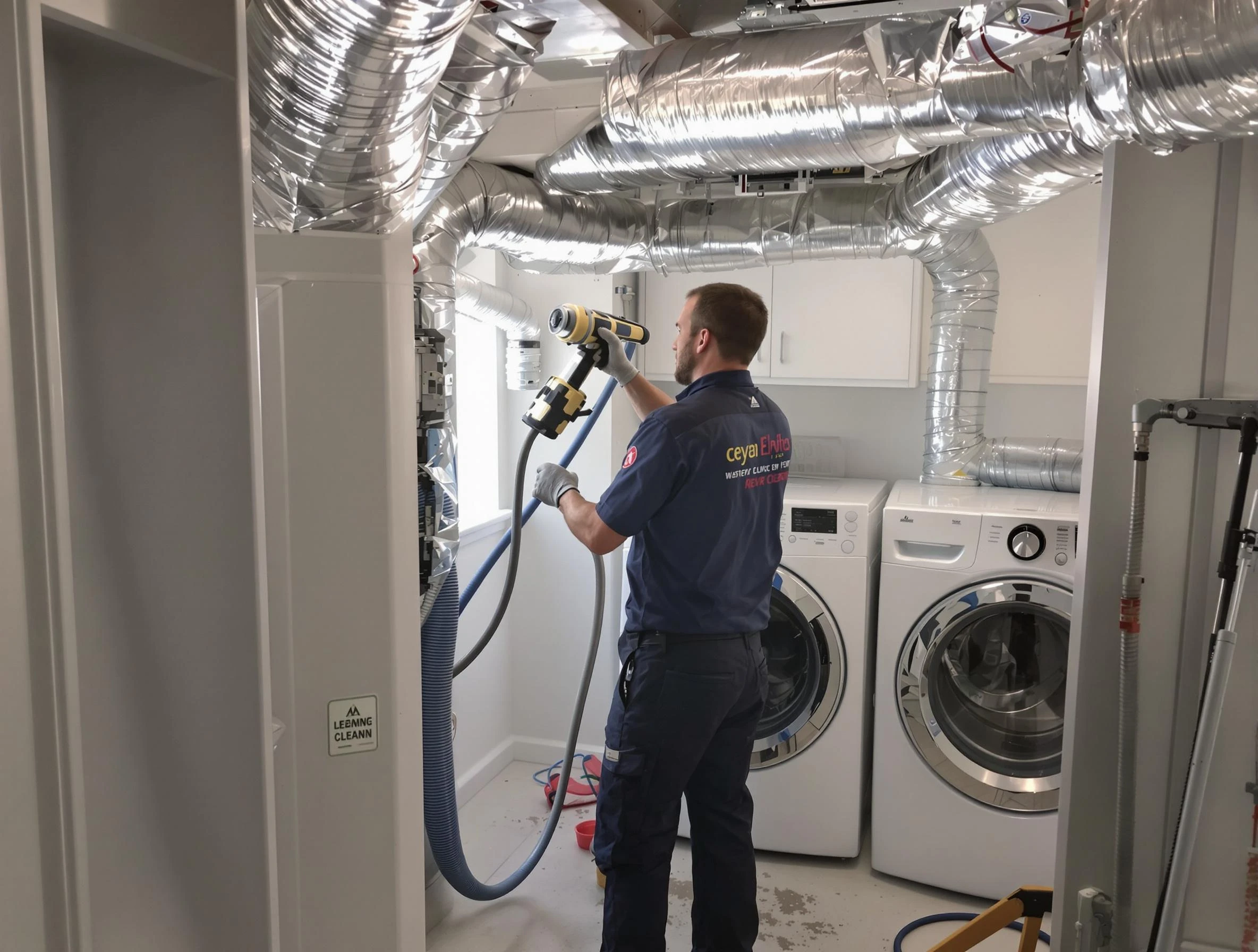 Oak Hill Dryer Vent Cleaning specialist using advanced equipment for thorough duct cleaning in Oak Hill