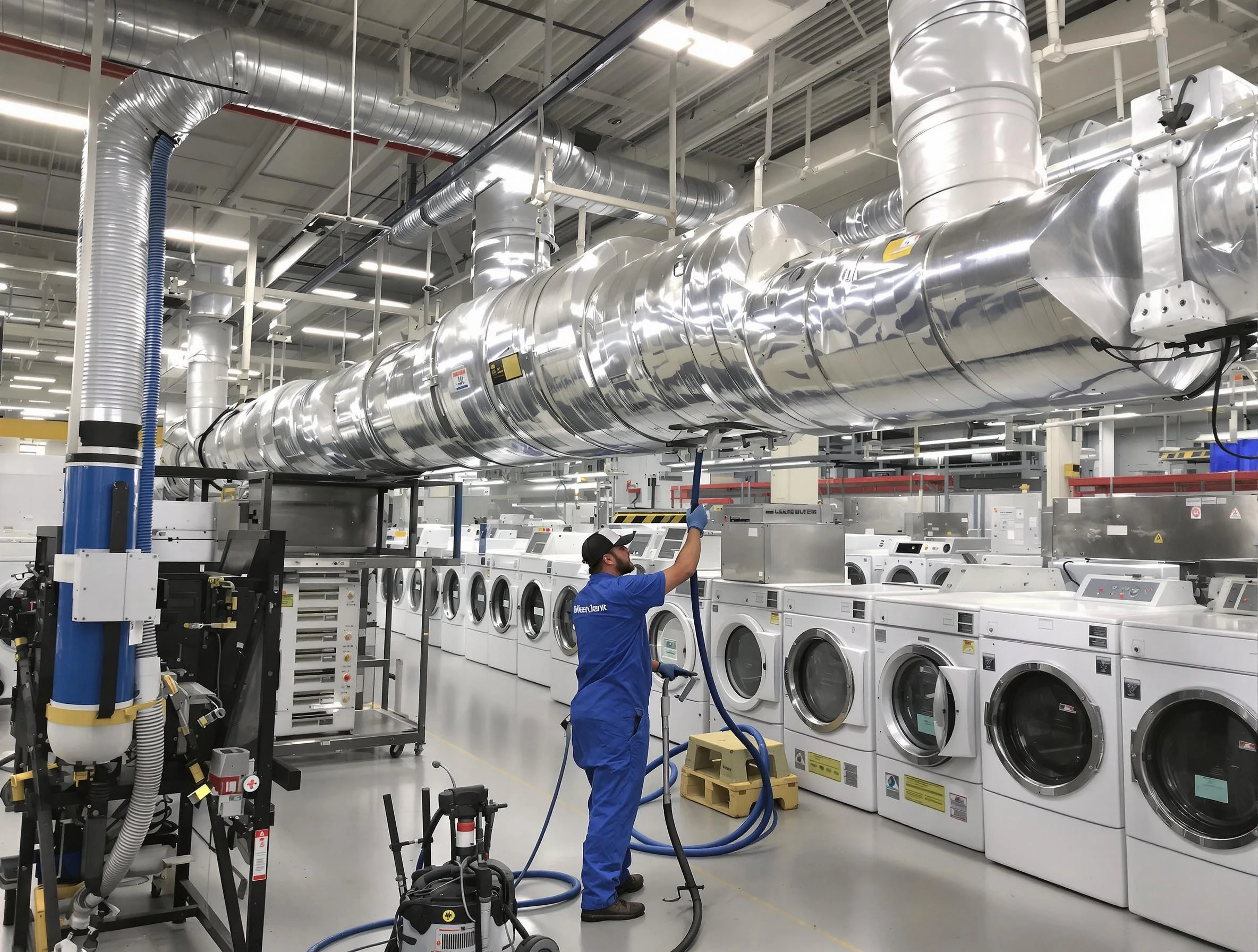 Oak Hill Dryer Vent Cleaning team performing heavy-duty industrial dryer vent cleaning in Oak Hill